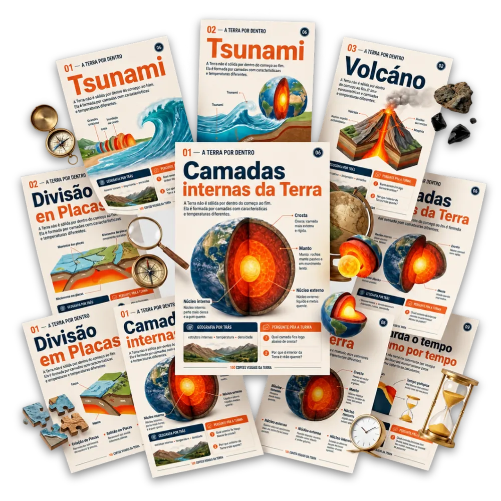 100 Cortes Visuais da Terra — produto principal com os 100 cortes